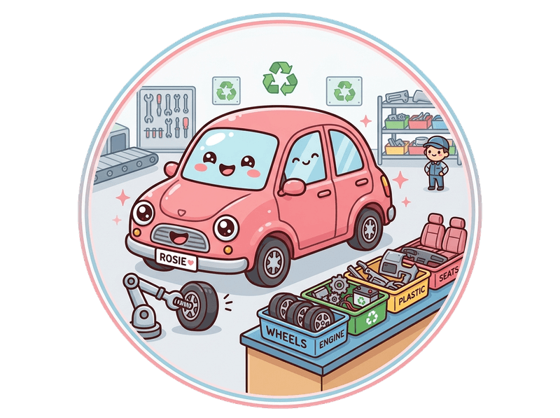 Illustration of salvage & dismantling service by Scrap Car SW5 Earls Court